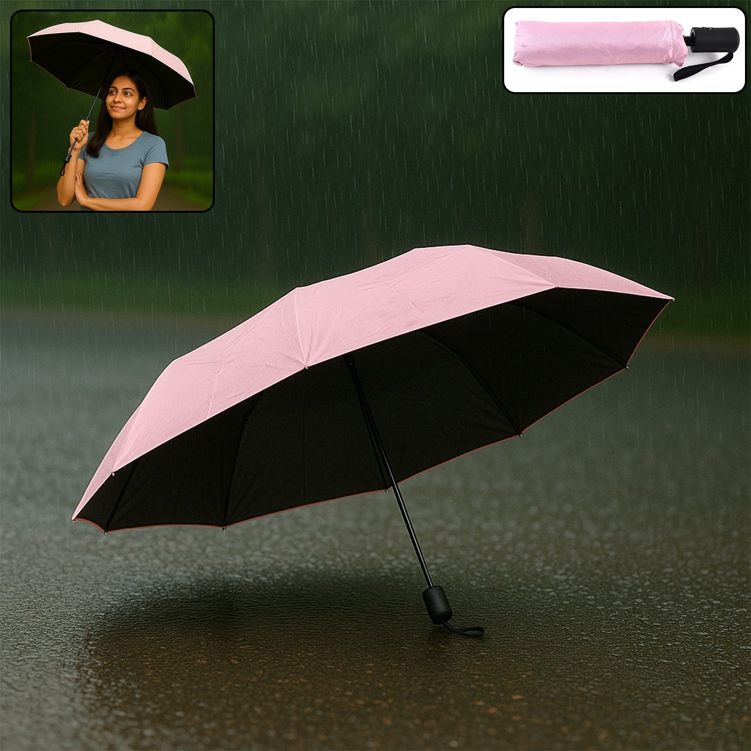 3-Fold Umbrella Summer Sun and Rain Protection Foldable Cute Umbrella || UV Protection Rain Sun Umbrella || Travel Accessories || Umbrella for Children, Girls, and Boys (1 Pc) 3-Fold Umbrella Summer Sun and Rain Protection Foldable Cute Umbrella || UV Protection Rain Sun Umbrella || Travel Accessories || Umbrella for Children, Girls, and Boys (1 Pc)